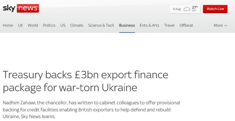 Великобритания выделит Украине еще 3 млрд фунтов
