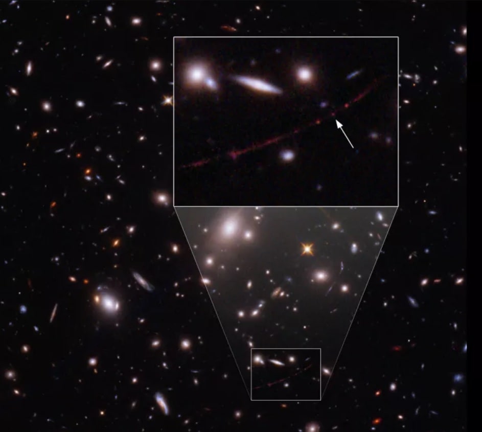Телескоп James Webb сделал еще одно потрясающее фото самой дальней известной звезды Вселенной Эарендиль