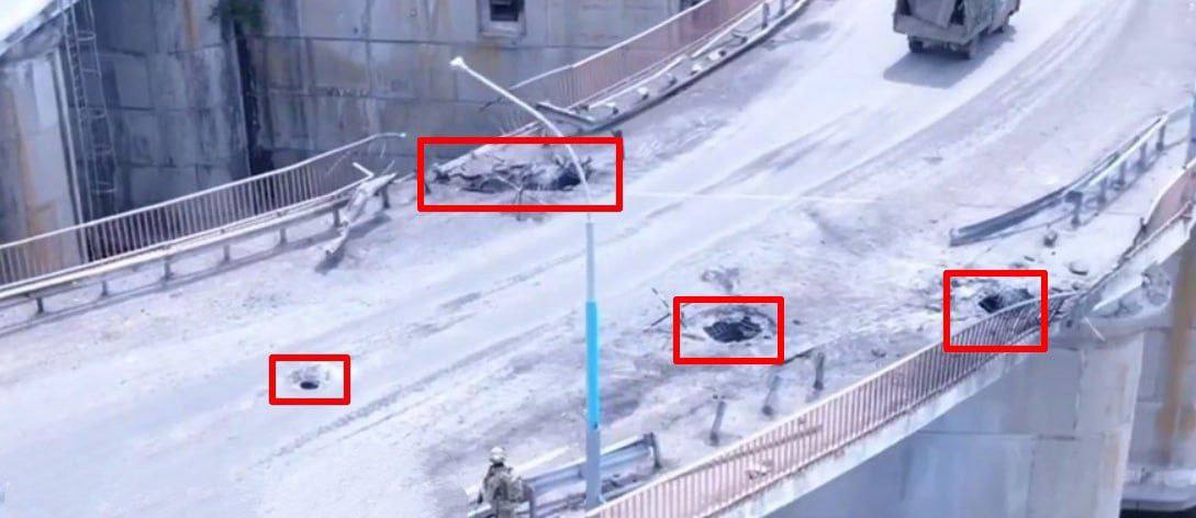 Появилось новое видео и фото последствий точных ударов украинских ХИМАРС по Каховской дамбе