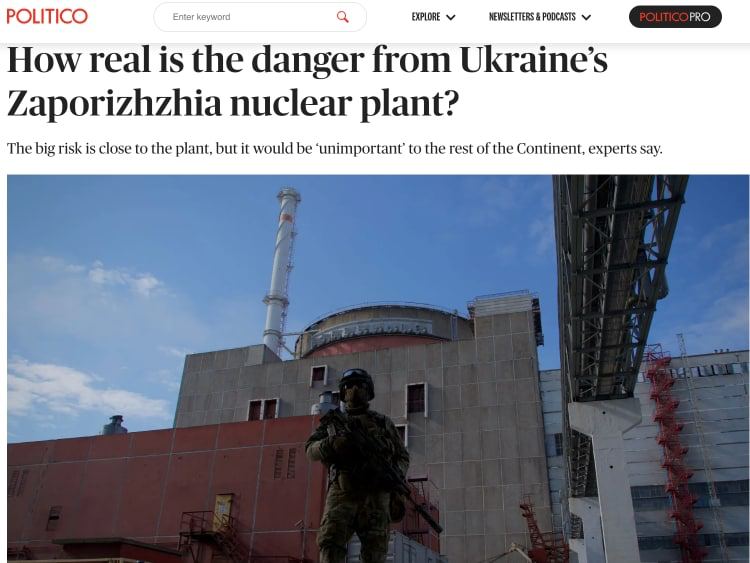 Авария на Запорожской АЭС может стать катастрофой для Украины, но не Европы, - Politico