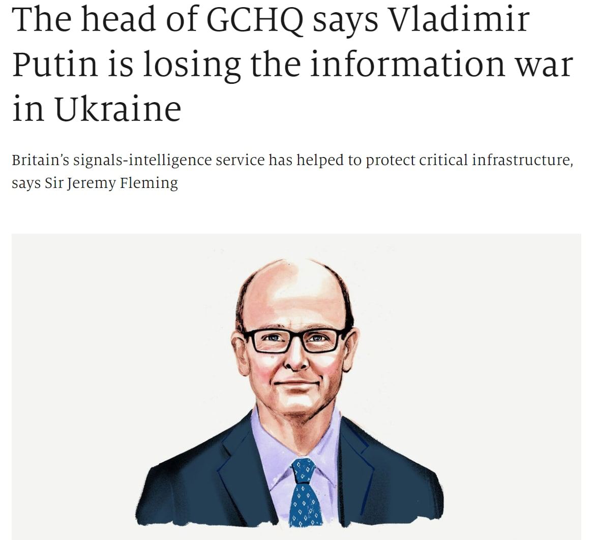 Глава британской радиоэлектронной разведки Джереми Флеминг заявил, что Россия проиграла информационную войну на Западе и в Украине, однако всё ещё сохраняет свои позиции в некоторых странах