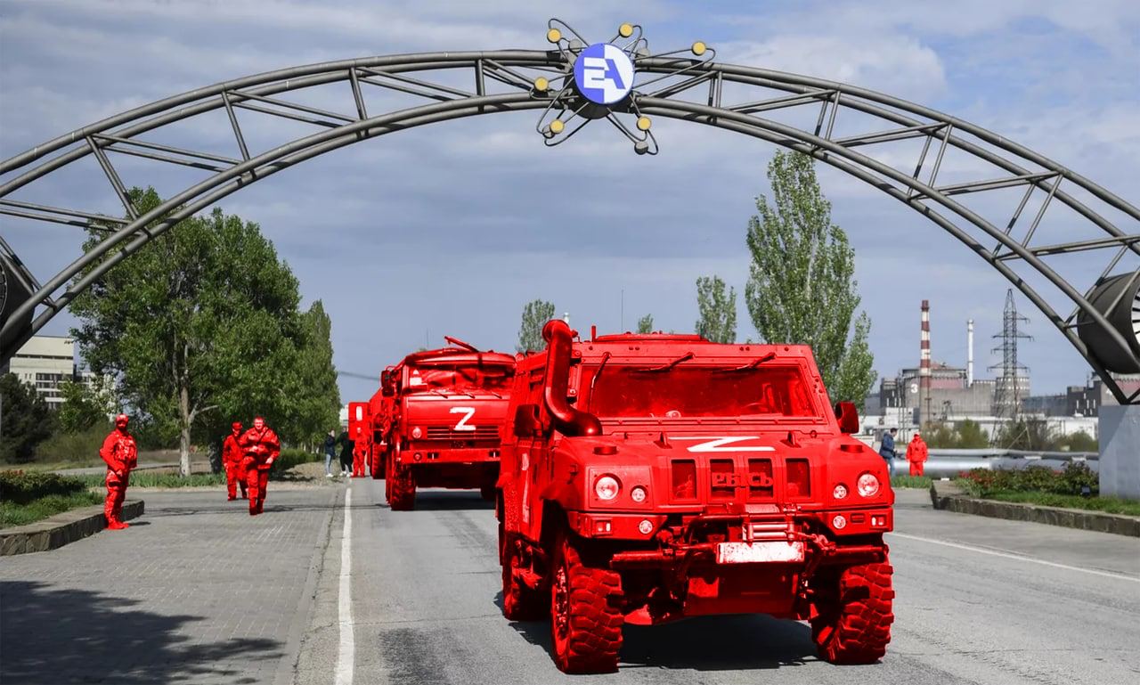 🚚 рашисти накопичують техніку на території Запорізької АЕС та збільшили кількість військових на станції