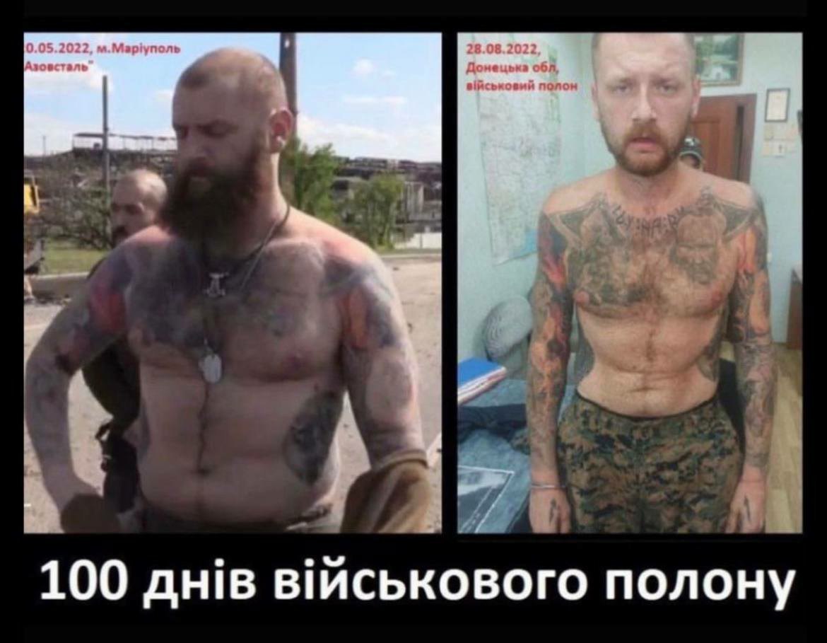 Появились кадры, как выглядел защитник Азовстали до и после попадания к россиянам 🤯