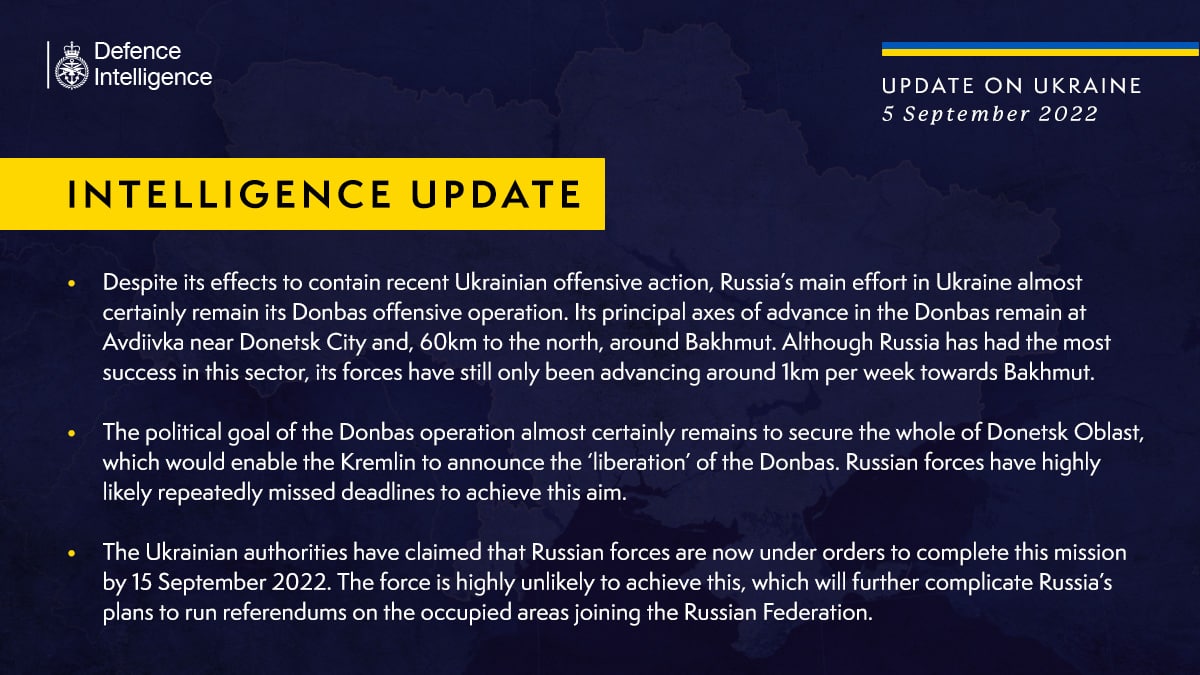 Несмотря на сдерживание украинских наступательных действий, основными усилиями России в Украине почти наверняка остается наступательная операция на Донбассе, - британская разведка