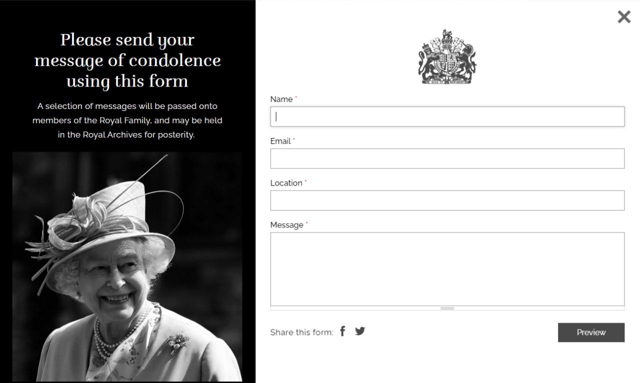 На сайте королевской семьи после смерти Елизаветы II открыли онлайн-книгу соболезнований