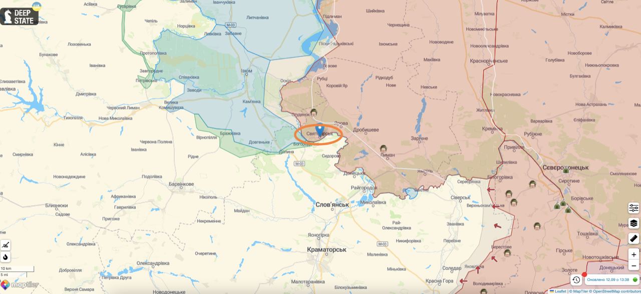 Украинские военные показали видео со Святогорска