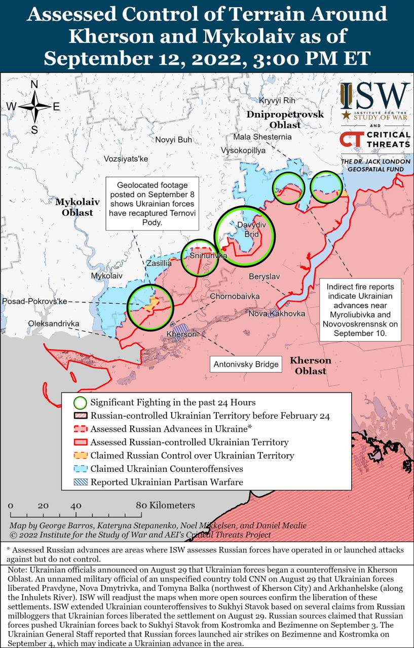 ЗСУ змусили війська «‎ДНР» вийти з Киселівки на Херсонщині та відійшли до Дніпра, – ISW