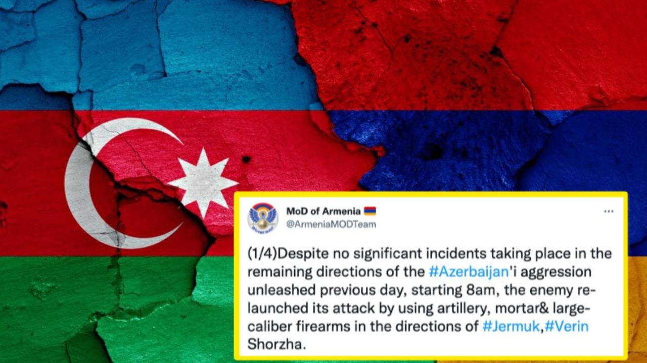 Азербайджан возобновил обстрел приграничных н