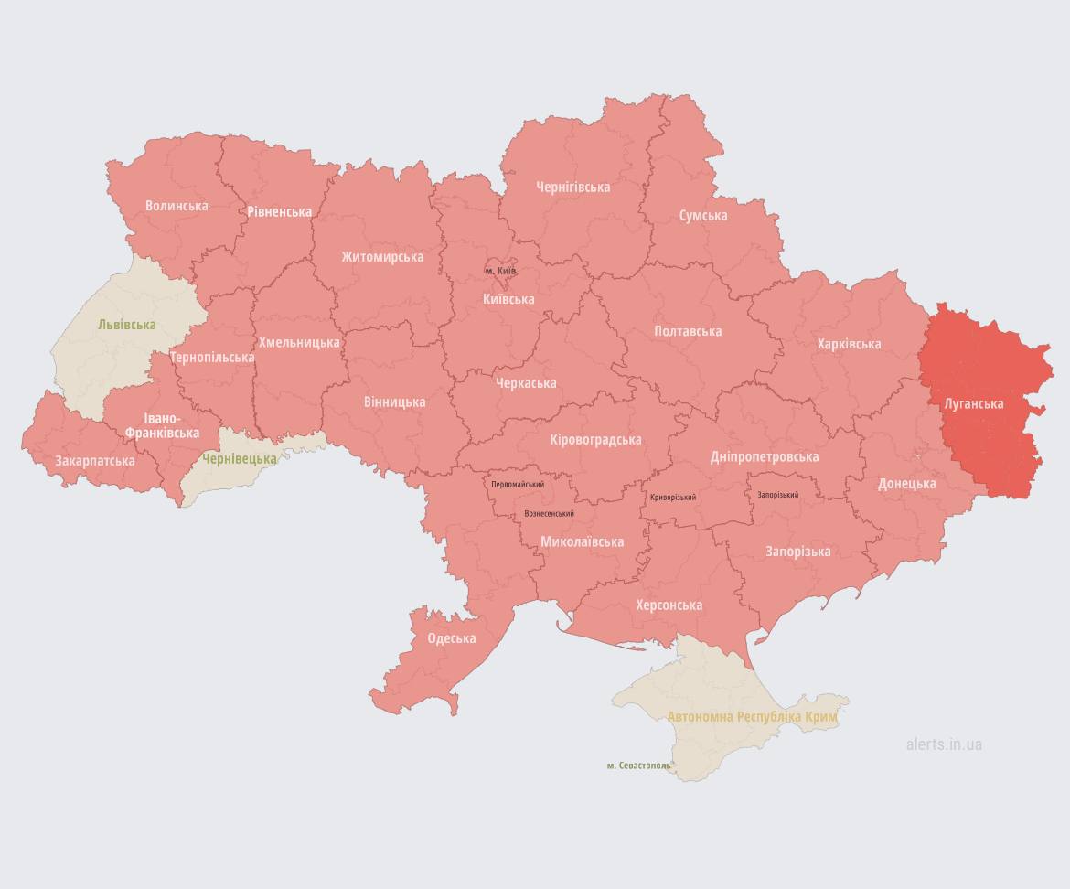 ❗️Через 3 минуты после отбоя снова объявили тревогу почти по всей Украине