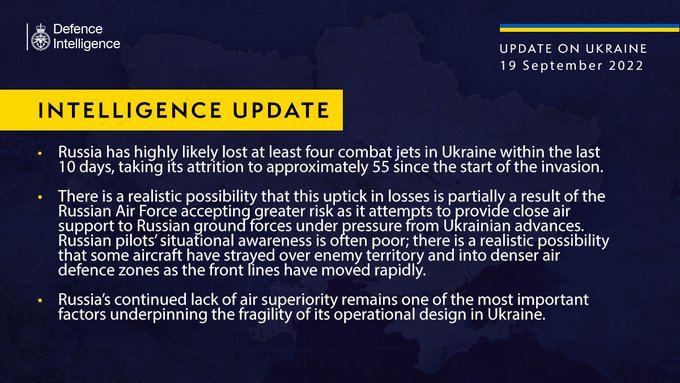 Россия, скорее всего, потеряла по крайней мере четыре боевых самолета в Украине за последние 10 дней, а с начала вторжения их число сократилось примерно до 55, - британская разведка