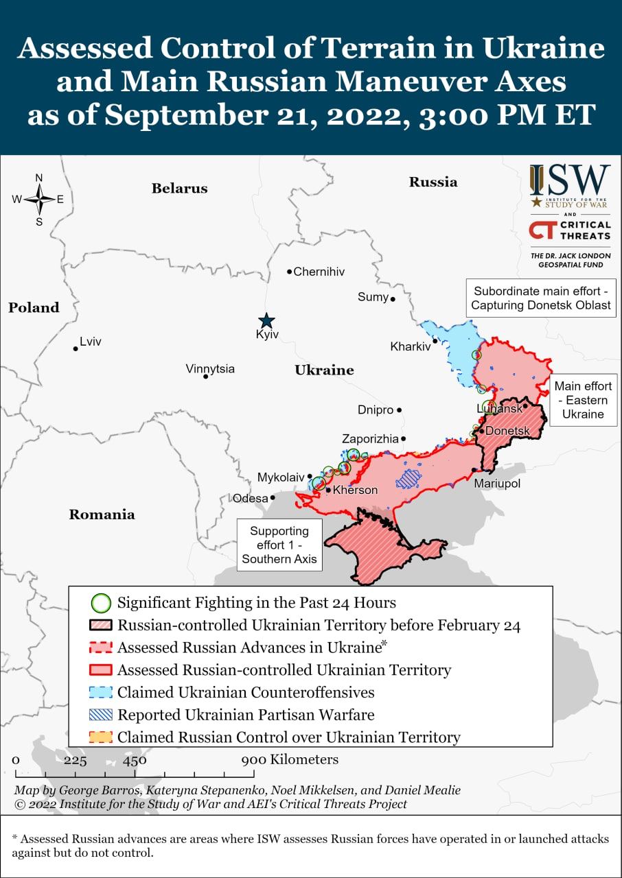 Объявленная Путиным «частичная мобилизация» не окажет существенного влияния на ход войны в ближайшие месяцы, - ISW