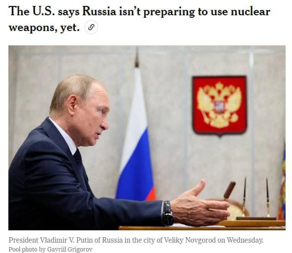 Путин может применить тактическое ядерное оружие, но пока нет доказательств того, что он перемещает это оружие или готовит такой удар, - The New York Times