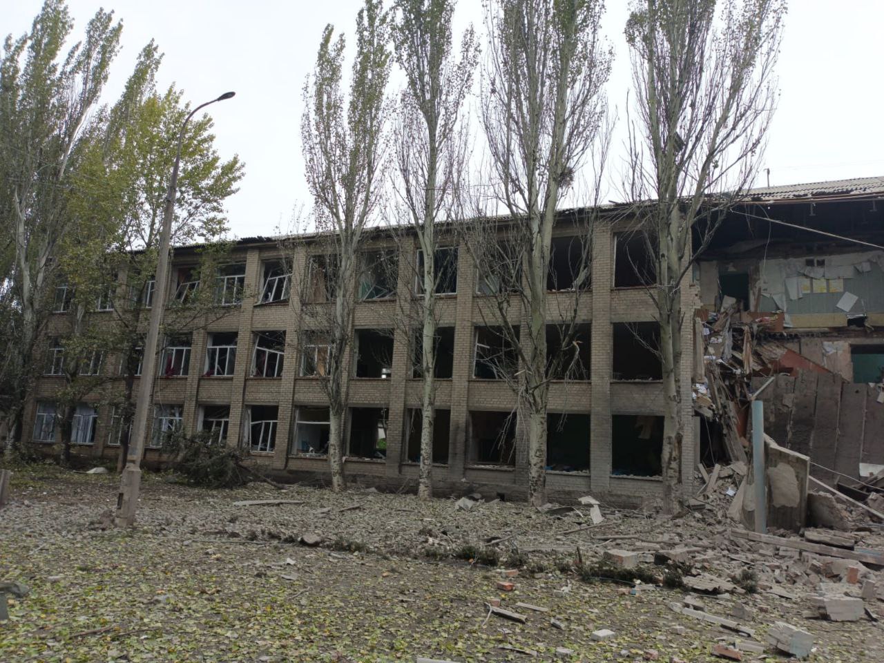 В Николаевке Донецкой области россияне обстреляли школу