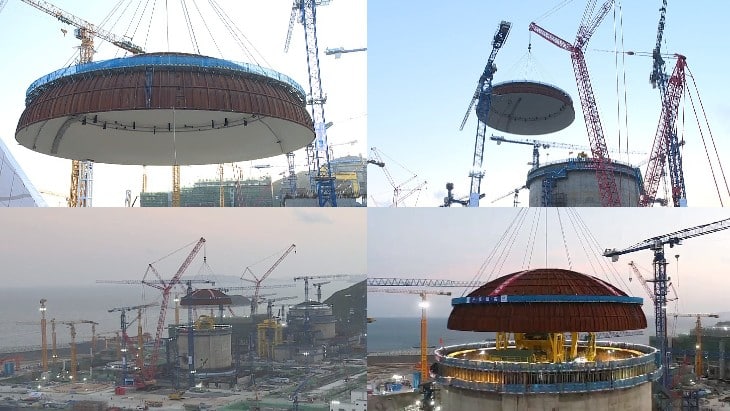 🇨🇳 На китайській АЕС Тайпінлін встановили 225-тонний купол для другого реактора