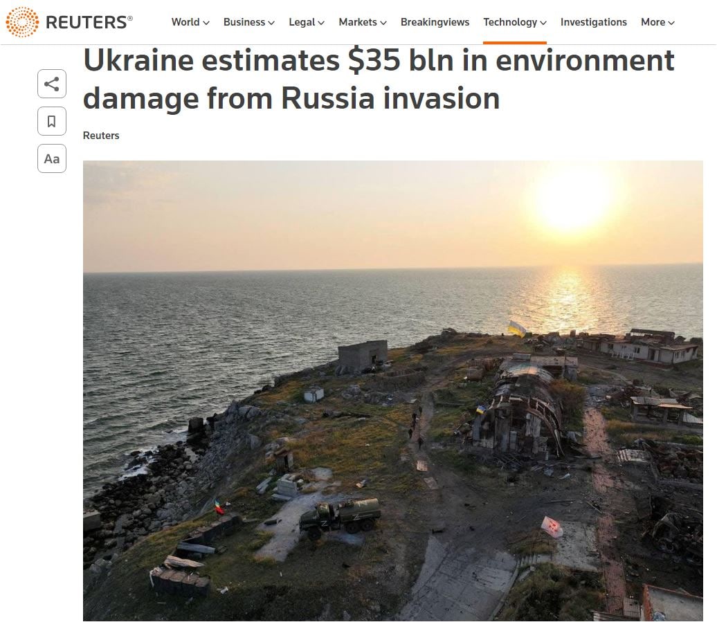 Россия нанесла ущерб экологии Украине на $35 млрд, - министр экологии Руслан Стрелец