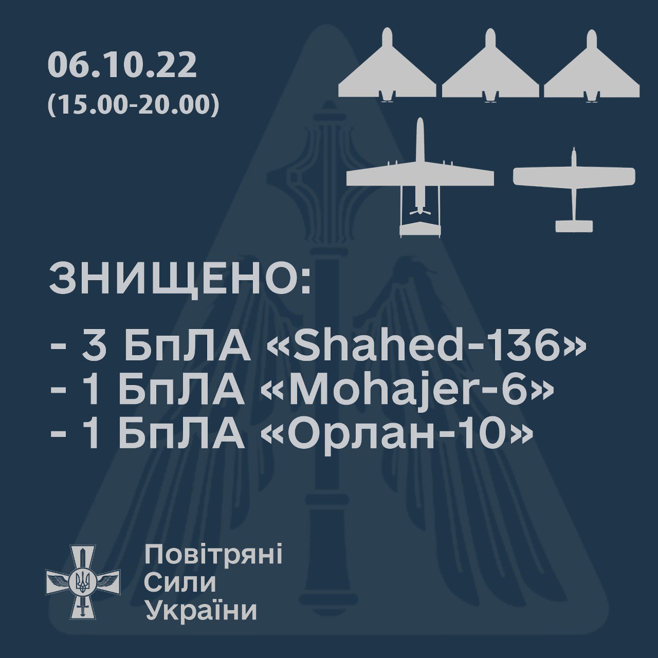 Одесскую область атаковали дронами-камикадзе «Shahed-136»