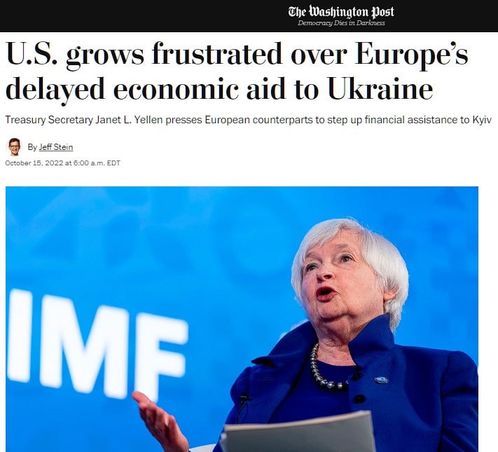 США призывают ЕС увеличить финансовую помощь Украине, - The Washington Post