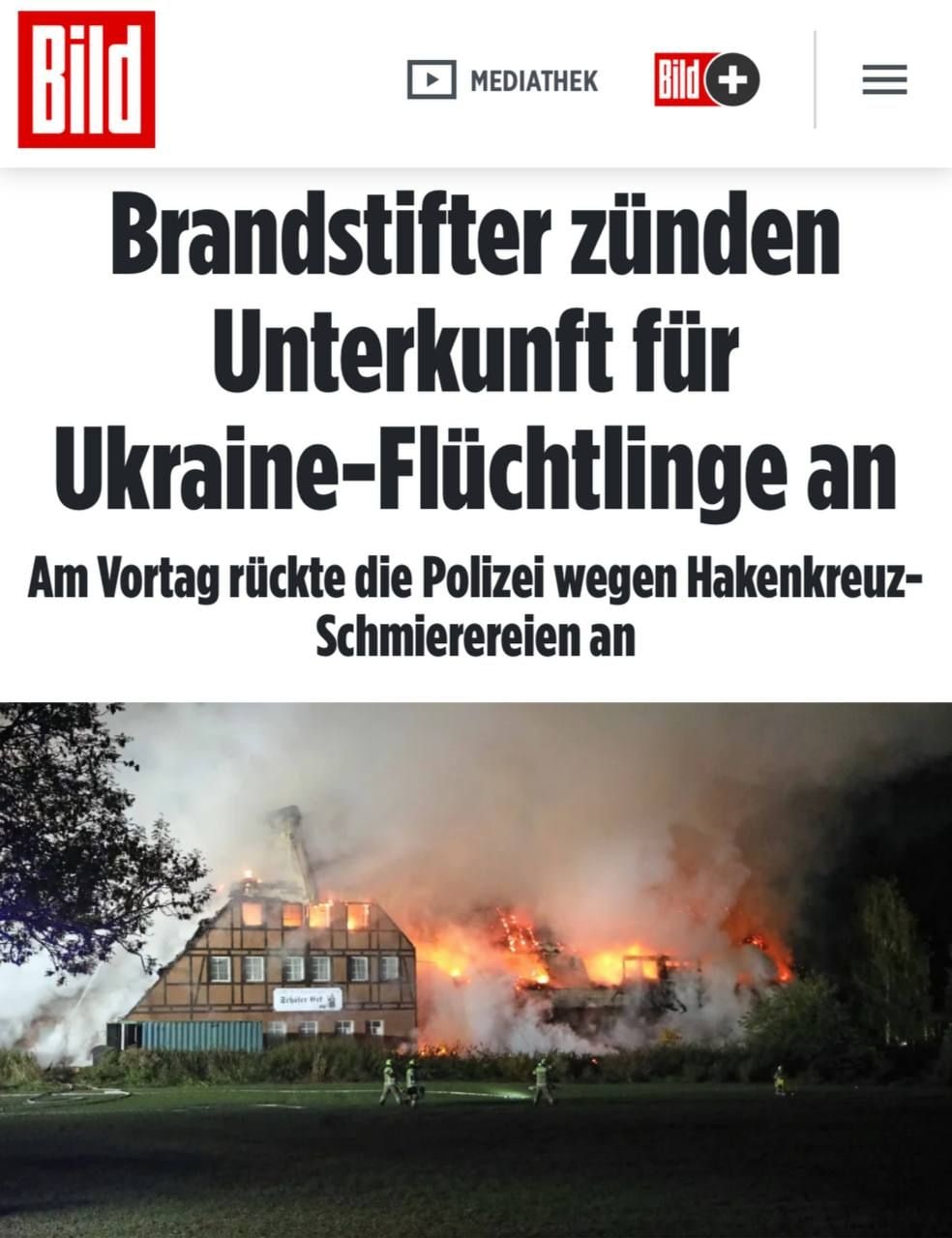 В Германии неизвестные подожгли приют