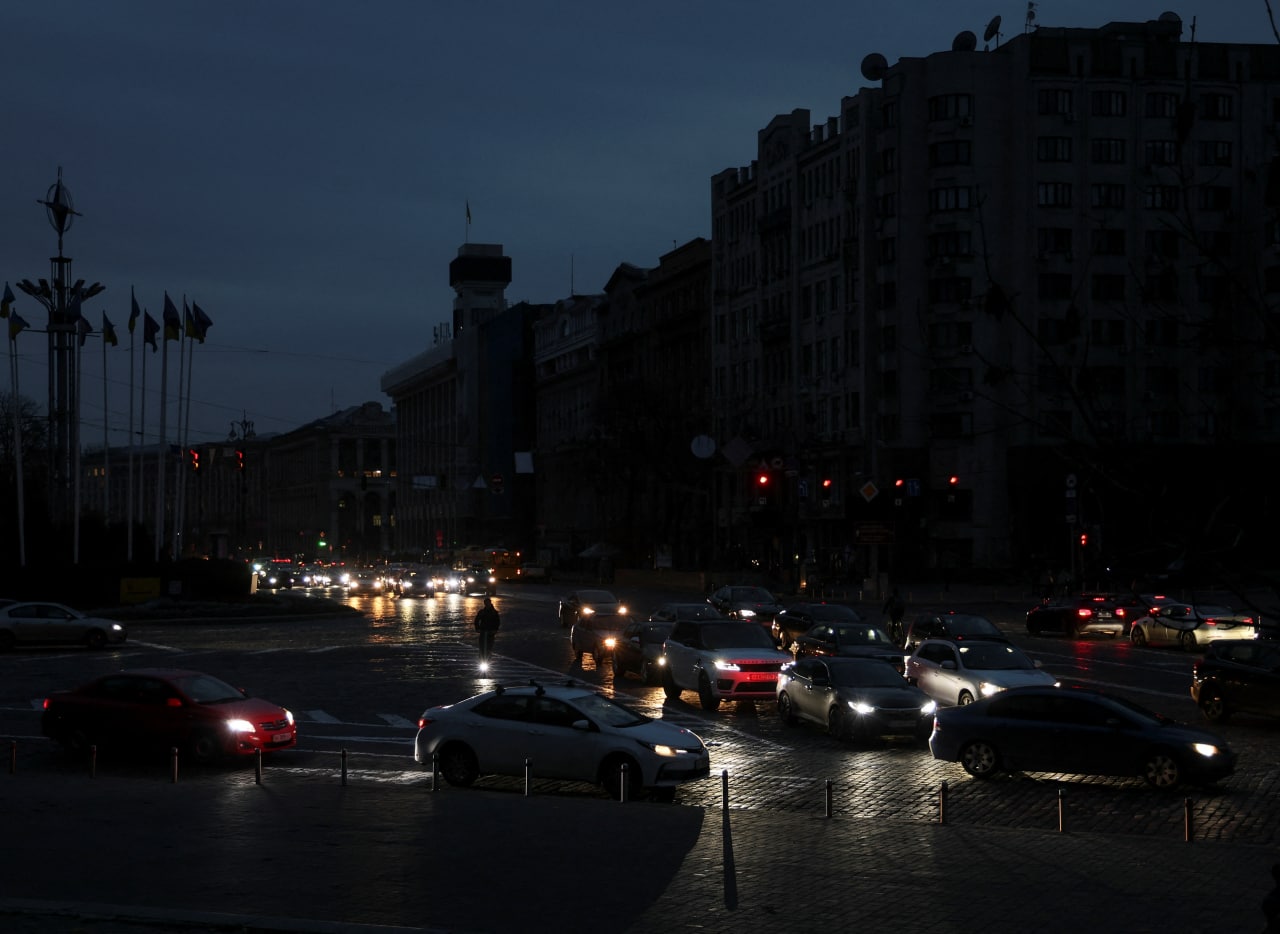 Темный центр Киева сегодня