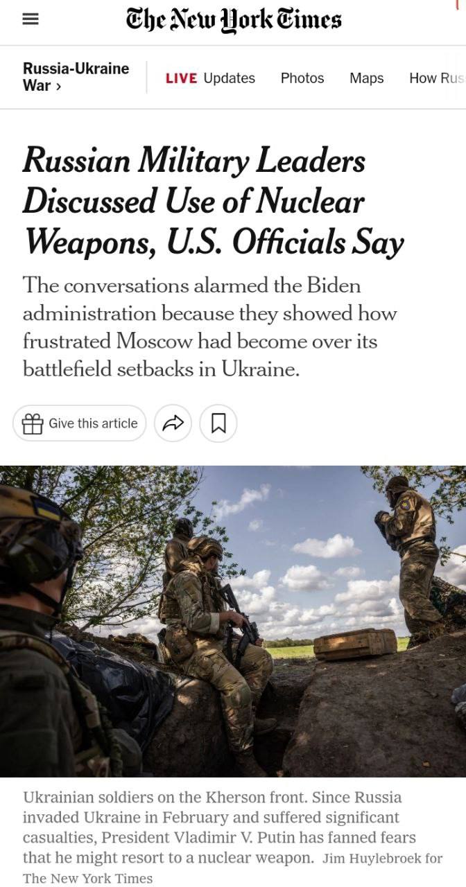 ❗️РФ готовится применить ядерное оружие против Украины, – The New York Times