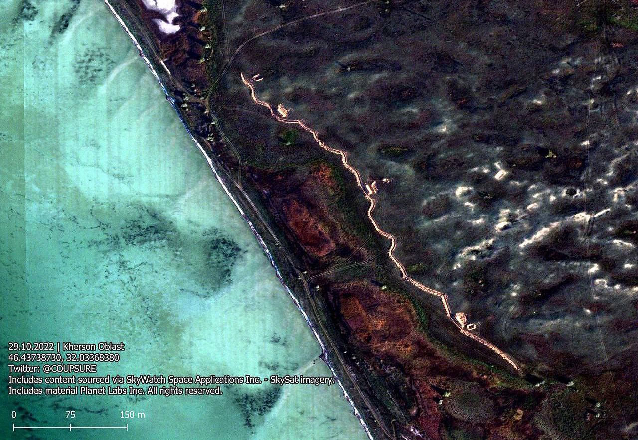 Россия готовится к обороне правого берега реки Днепр в Херсоне, - OSINT-аналитик Бенджамин Питте со ссылкой на спутниковые снимки в том районе