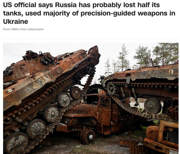 Россия потеряла половину своих основных боевых танков в войне против Украины, - Пентагон