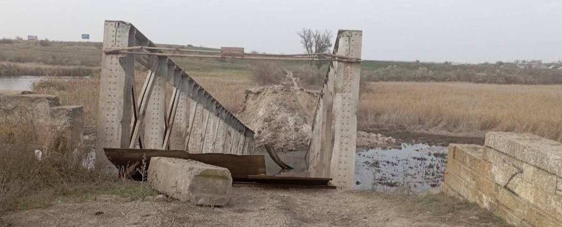 Так выглядит взорванный мост в Тягинке Херсонской области