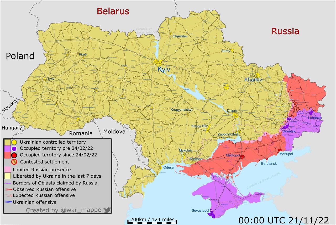 Продолжается постепенное освобождение захваченных территорий - обновленная карта обстановки на востоке Украины от европейских экспертов войны