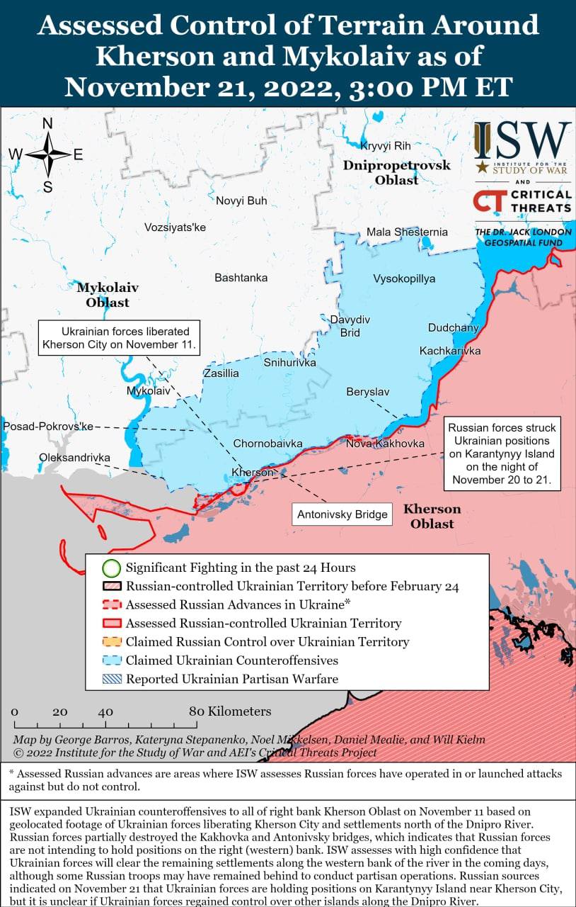 Освобождение Кинбурнской косы позволит Украине существенно укрепить военно-морскую активность, — ISW