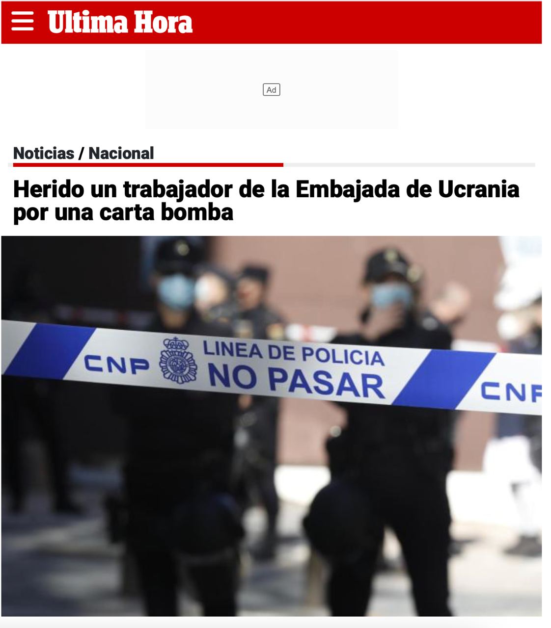 💥❗️В МИДе подтвердили взрыв конверта в посольстве Украины в Мадриде