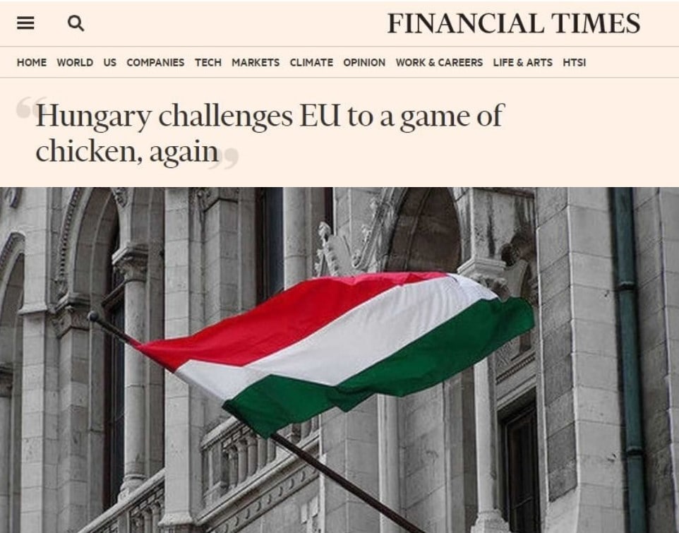 Венгрия выступила против нового пакета санкций против России,— The Financial Times