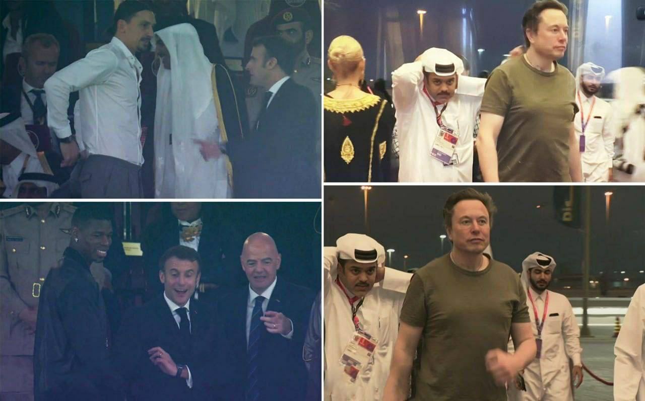 На матче в Катаре замечены президент Франции Макрон и миллиардер Илон Маск