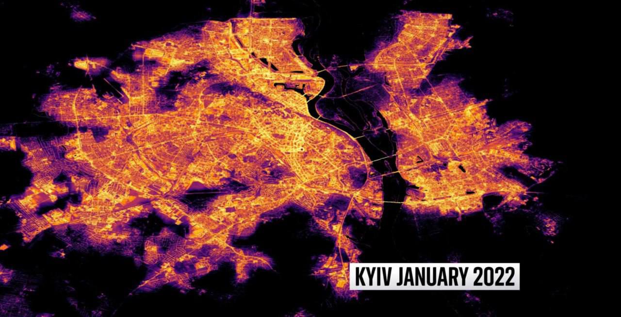 Издание Sky News опубликовало снимки вечернего Киева до войны и сейчас