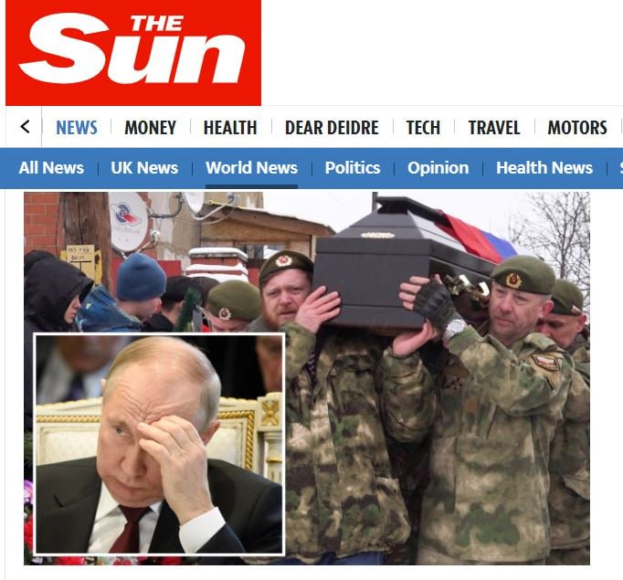 По данным американской разведки, потери россиян на Украине достигли впечатляющих 188 000 человек, — The Sun 