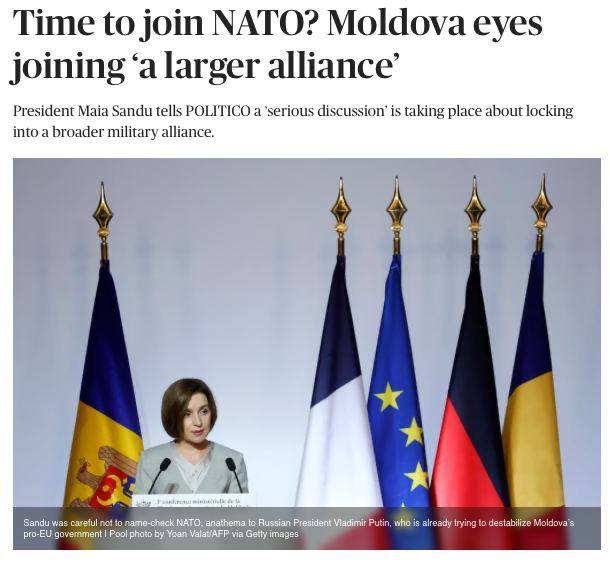 Молдова может отказаться от нейтралитета ради вступления в крупный военный альянс, - президент Санду