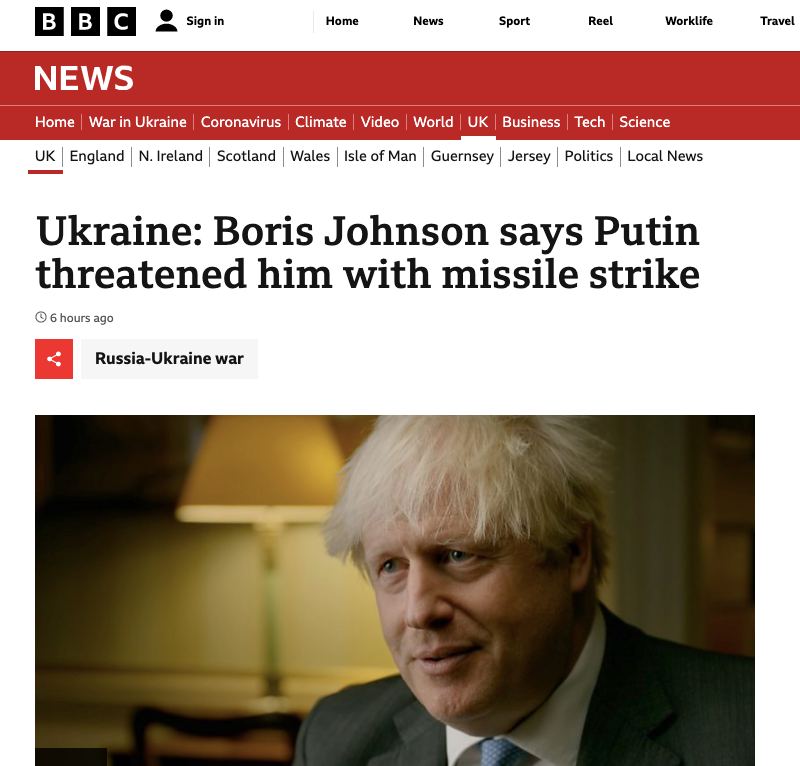 «Борис, я не хочу причинять тебе боль, но с ракетой это займет всего минуту», - такими словами Путин угрожал тогда еще премьеру Британии Борису Джонсона перед вторжением в Украину