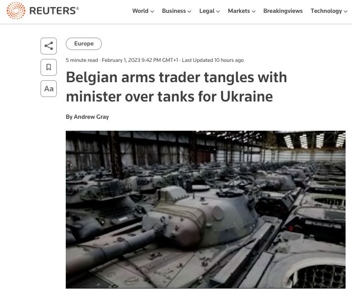Бельгия нашла альтернативный источник покупки танков для Украины, - Reuters