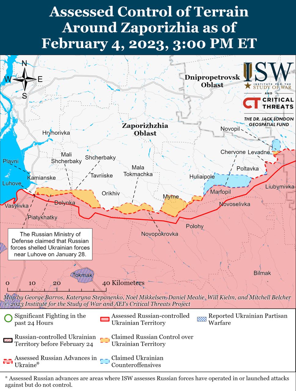 Россия вряд ли будет наступать на Запорожье и не сможет вести одновременно несколько наступательных операций, - ISW