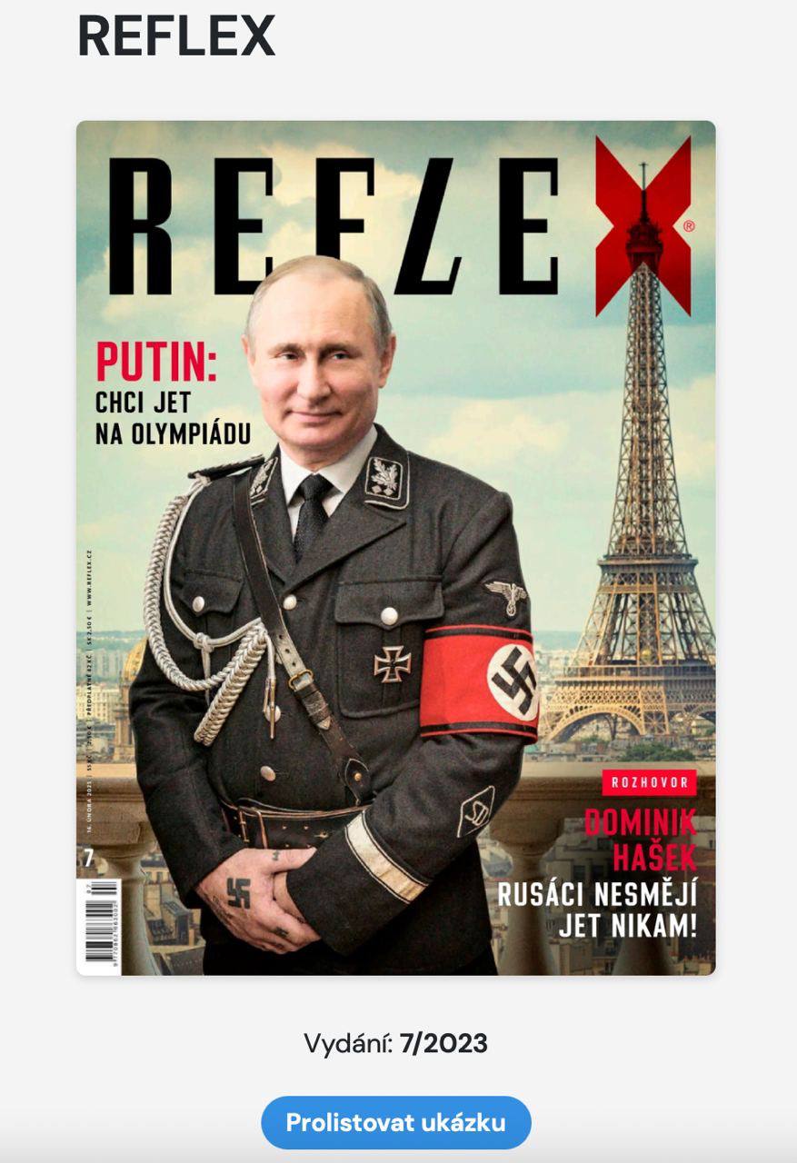 Обложка свежего выпуска чешского журнала