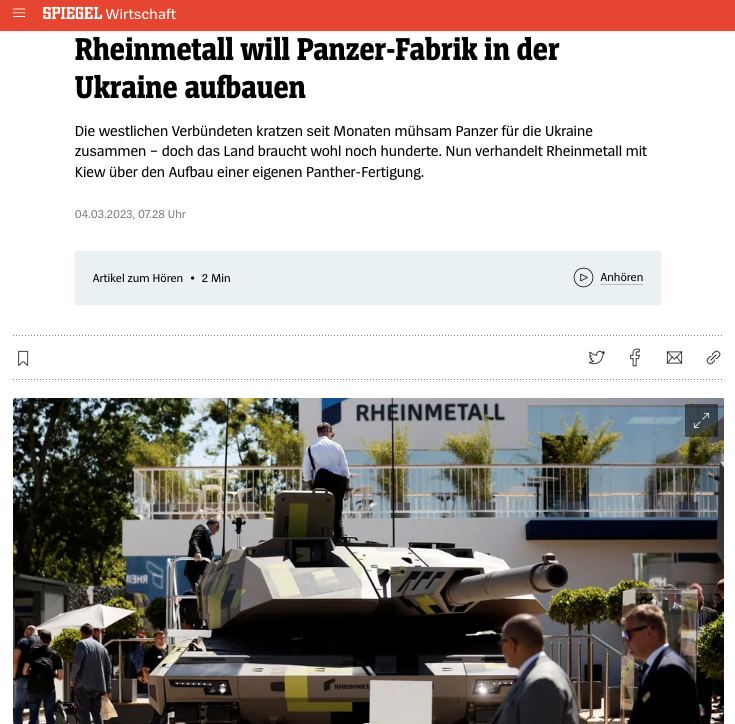 Немецкий концерн Rheinmetall хочет построить танковый завод в Украине, - Spiegel