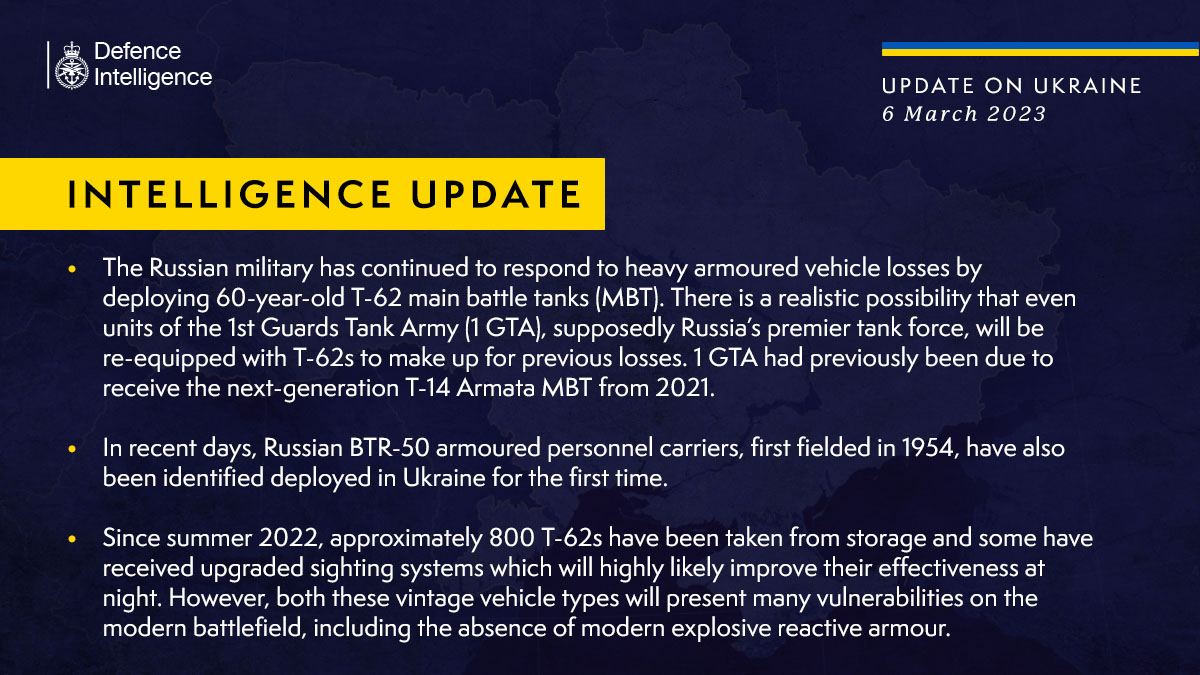 В последние дни в Украине были замечены российские бронетранспортеры БТР-50, впервые взятые на вооружение в 1954 году — британская разведка
