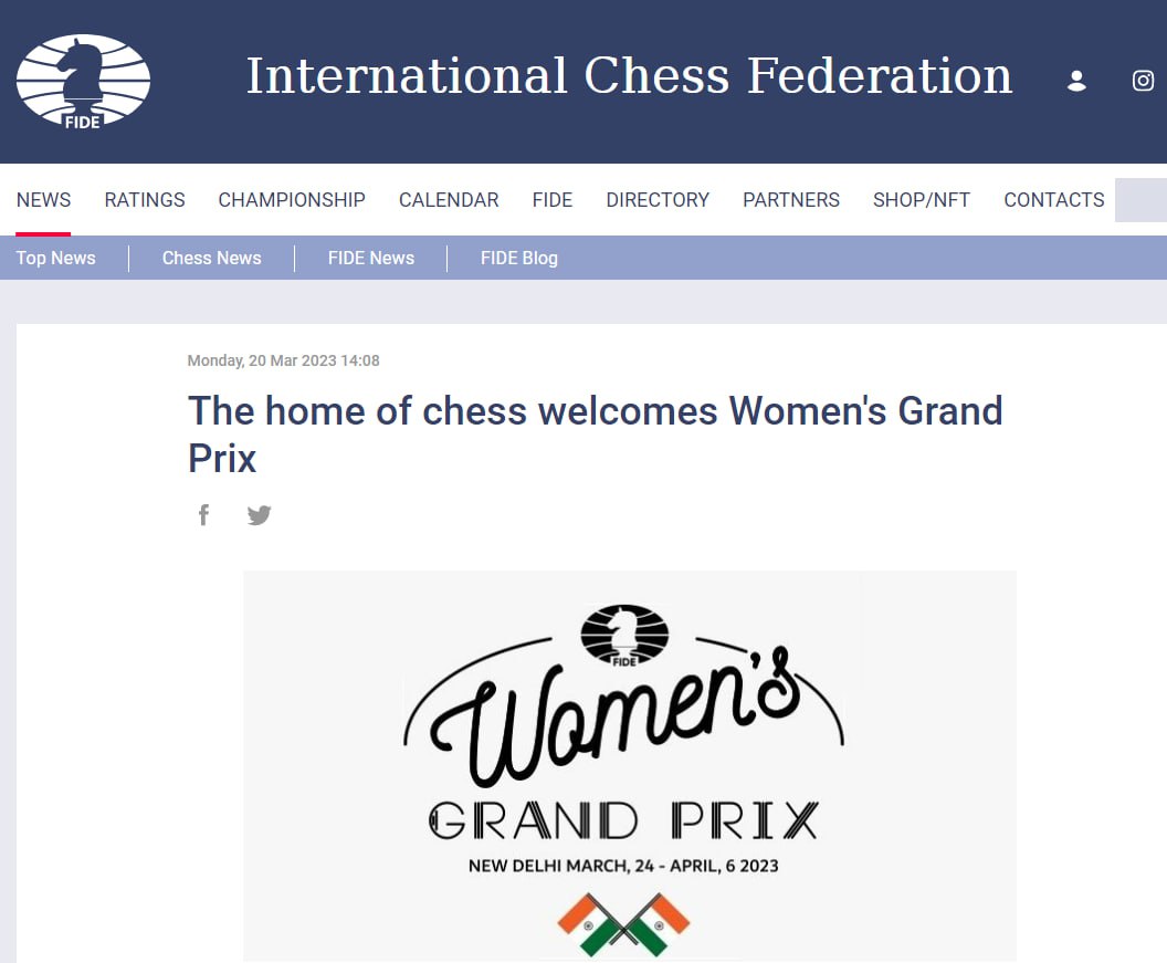 Украинские шахматистки отказались от участия в серии Гран-при в Дели
