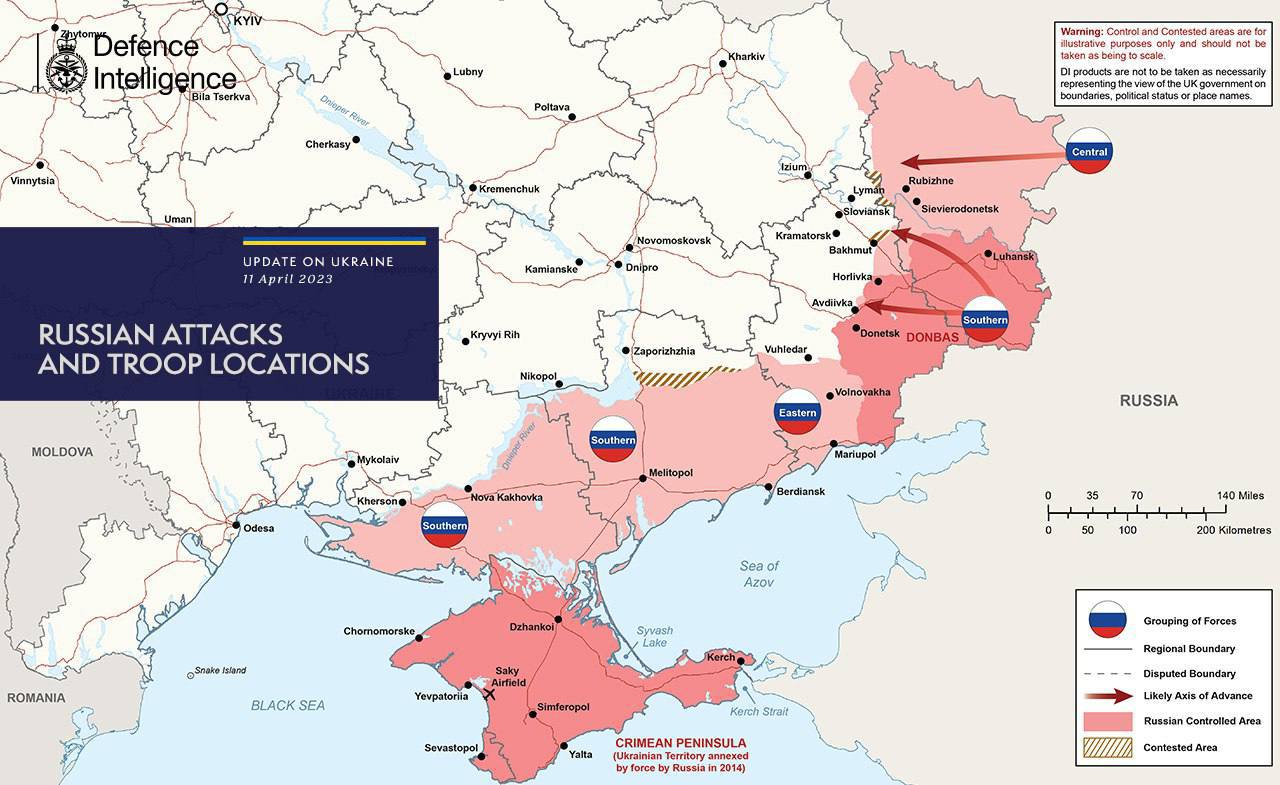 ❗️Британська розвідка опублікувала актуальну карту боїв в Україні