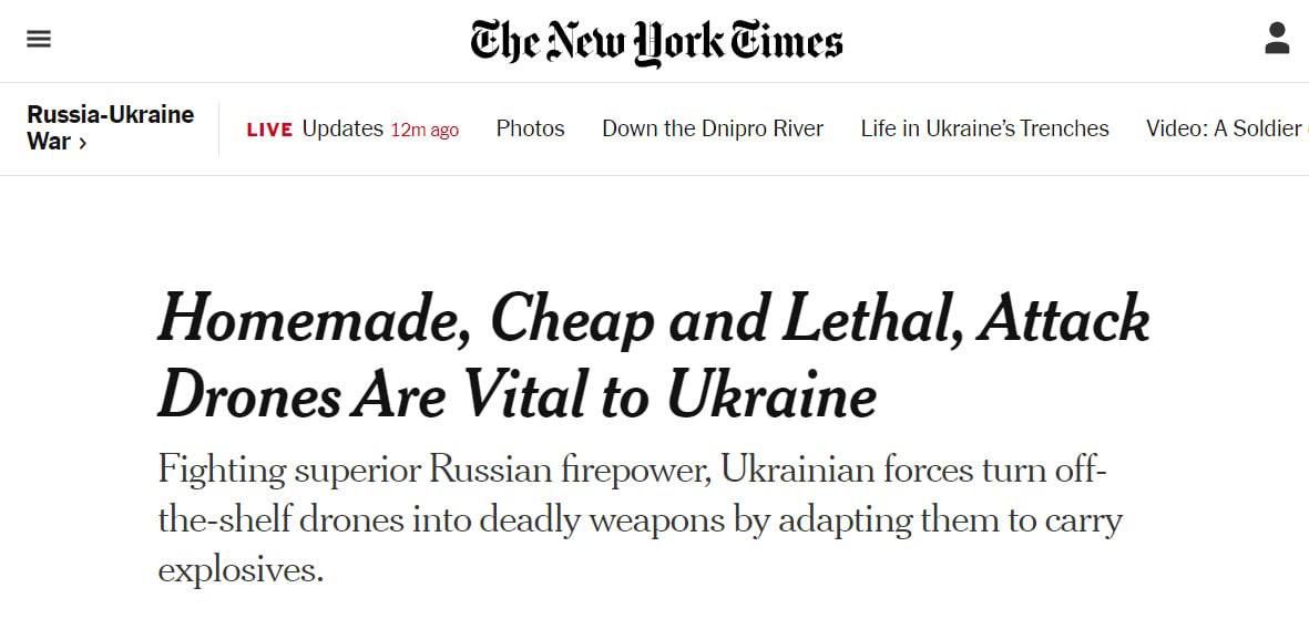 The New York Times пишет, что дроны, которые переделаны под военные нужды, не менее опасны, чем дорогие американские Switchblade