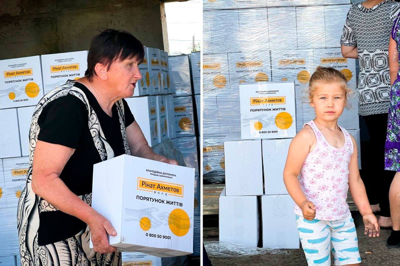 В Новоалександровской общине на Херсонщине, которая пострадала от последствий подрыва Каховской ГЭС, начались выдачи продуктовых наборов от Фонда Рината Ахметова