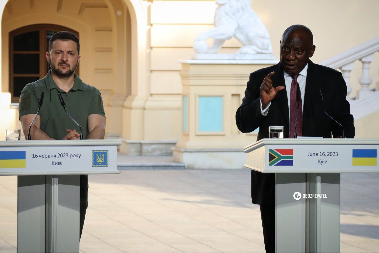 Президент ЮАР Рамафоса вчера в Киеве  по итогам визита в Украину представил план африканских стран по достижению мира из 10 пунктов: 