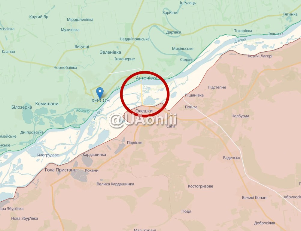 ВСУ здійснили успішну нічну атаку на лівому березі Дніпра поблизу Антонівського мосту