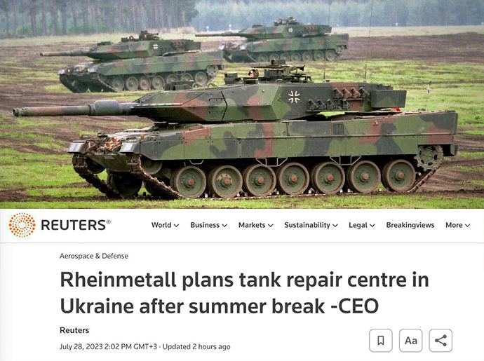 Rheinmetall создаст в Украине ремонтный