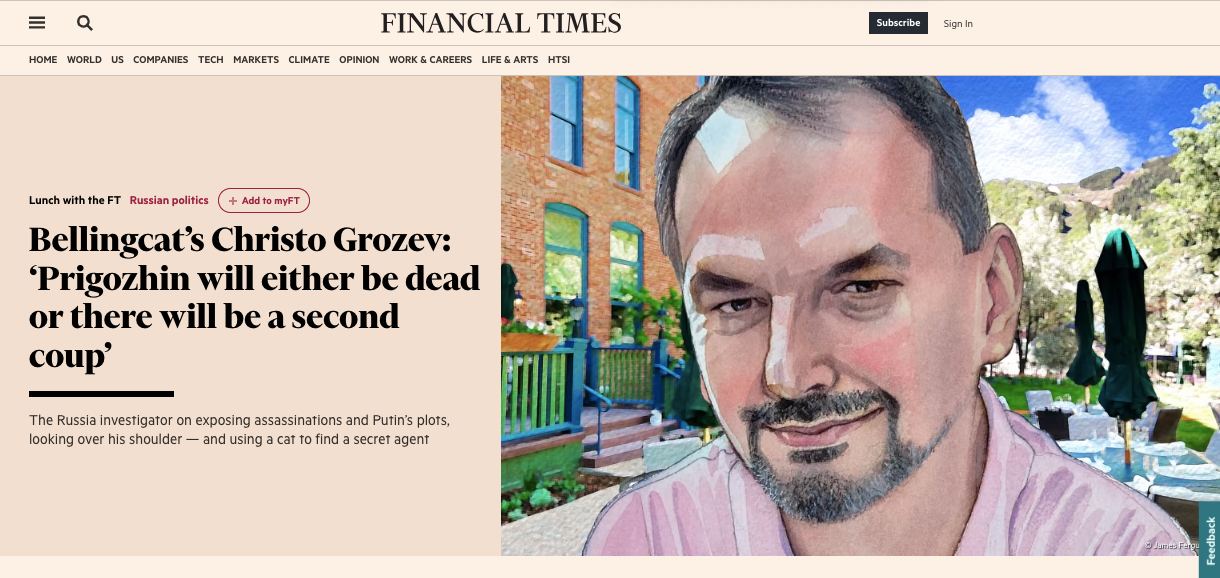 «Пригожин либо умрет, либо будет второй переворот», - Христо Грозев из Bellingcat для Financial Times