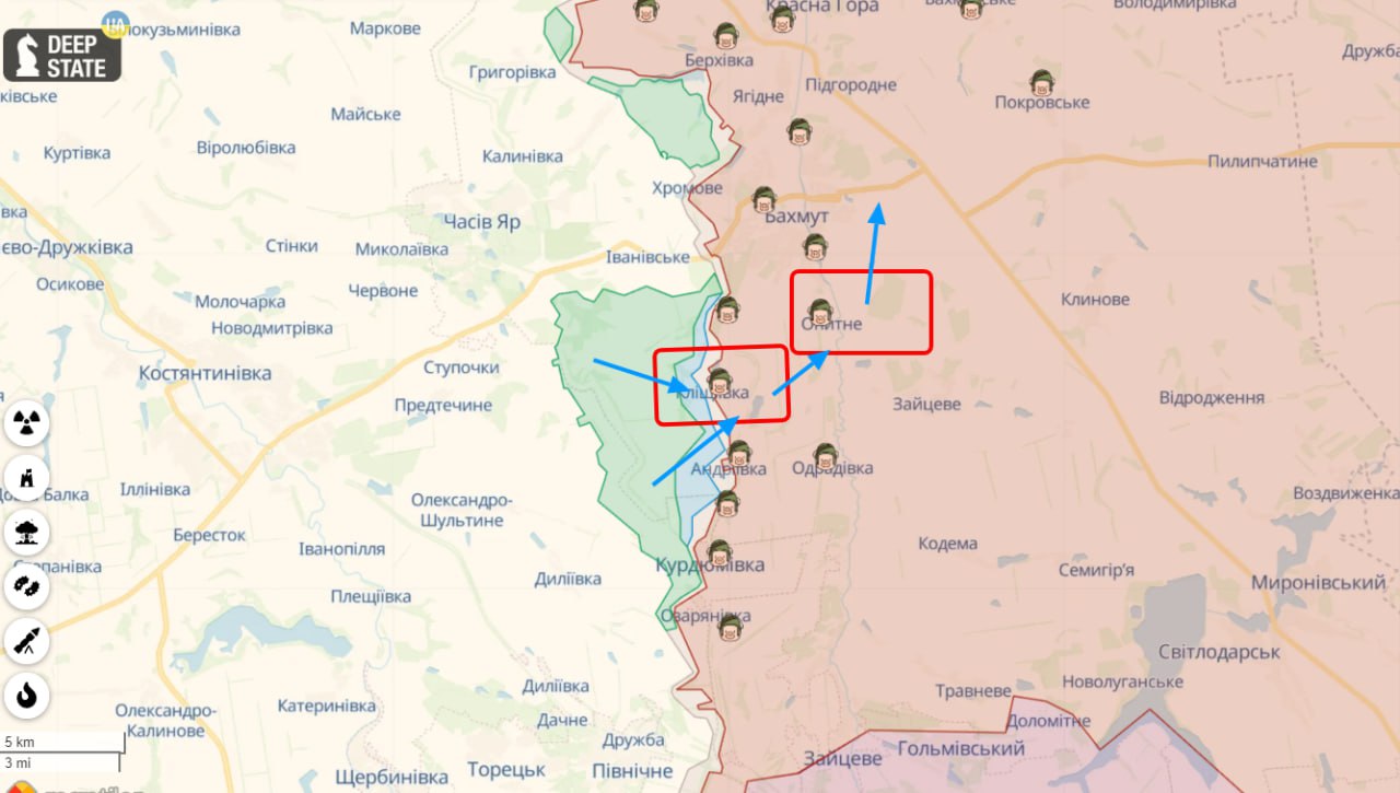 ЗСУ витіснили окупантів з позицій у районах східніше та у центральній частині Кліщіївки – Маляр